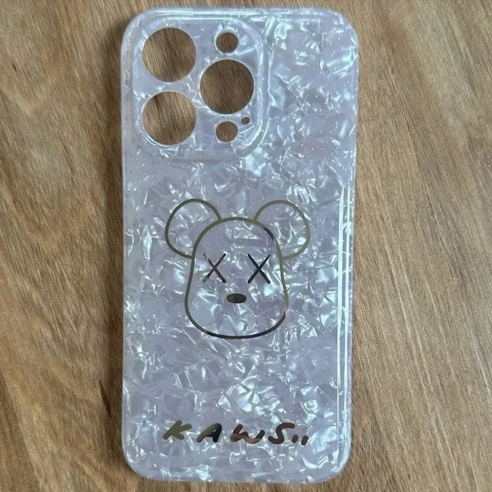 IPHONE CASE 14 PRO APPLE IPHONE 14 PRO LUXURY BEAR & SAYS KAWS AT BOTTOM